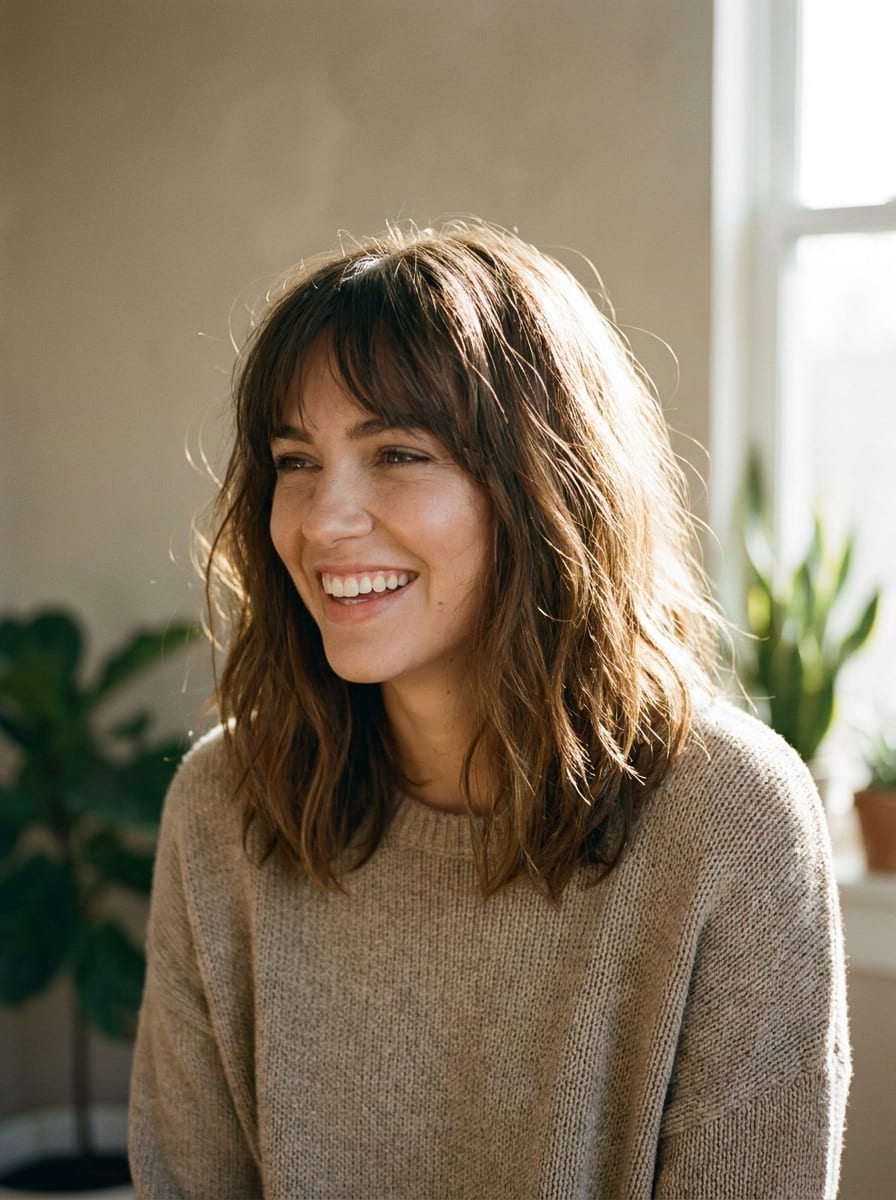 Long Bob mit Wispy Bangs - Long Bob Frisur